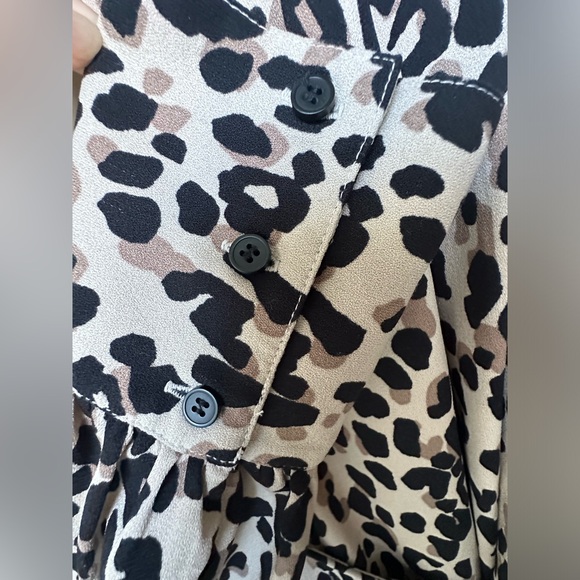 Women’s Halogen Midi Leopard Print Midi Wrap Dress Size S - Picture 3 of 7